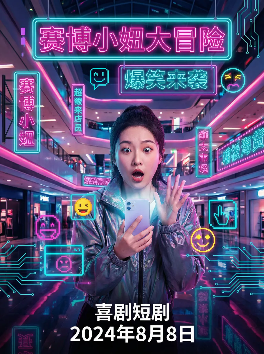 蓝月至尊版激活码领取 搞笑喜剧短剧 - 赛博小妞大冒险海报